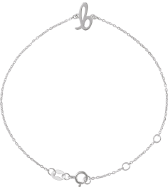 Brc957 Bracelet 14K White Initial B 6 12-7 12 In Polished Initial Bracelet