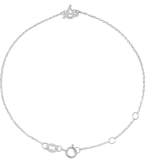 Brc957 Bracelet 14K White Initial S 6 12-7 12 In Polished Initial Bracelet