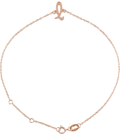 Brc957 Bracelet 14K Rose Initial L 6 12-7 12 In Polished Initial Bracelet