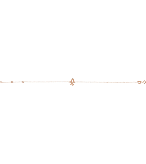 Brc957 Bracelet 14K Rose Initial L 6 12-7 12 In Polished Initial Bracelet