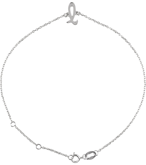 Brc957 Bracelet Sterling Silver Initial L 6 12-7 12 In Polished Initial Bracelet