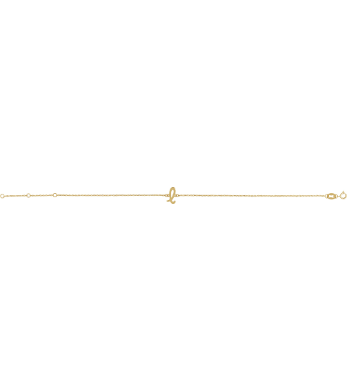 Brc957 Bracelet 14K Yellow Initial L 6 12-7 12 In Polished Initial Bracelet