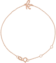Brc957 Bracelet 14K Rose Initial K 6 12-7 12 In Polished Initial Bracelet