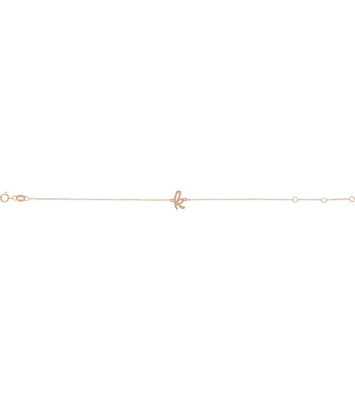 Brc957 Bracelet 14K Rose Initial K 6 12-7 12 In Polished Initial Bracelet