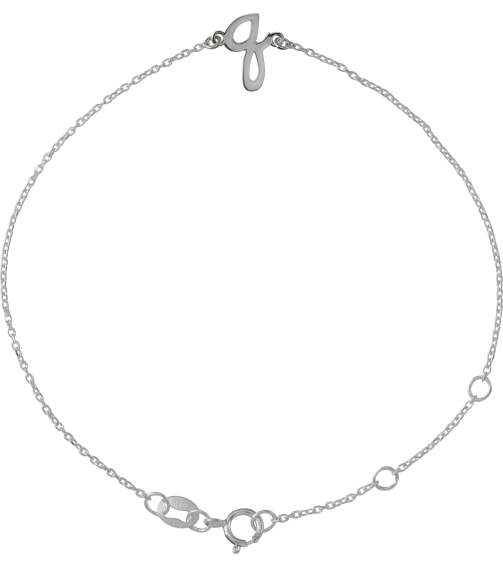 Brc957 Bracelet Platinum Initial Q 6 12-7 12 In Polished Initial Bracelet