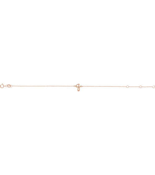Brc957 Bracelet 14K Rose Initial Q 6 12-7 12 In Polished Initial Bracelet