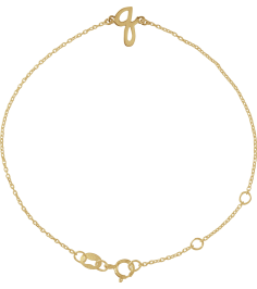 Brc957 Bracelet 14K Yellow Initial Q 6 12-7 12 In Polished Initial Bracelet