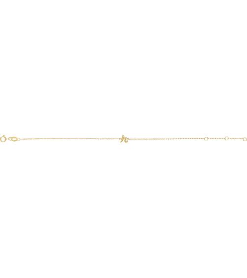 Brc957 Bracelet 14K Yellow Initial R 6 12-7 12 In Polished Initial Bracelet