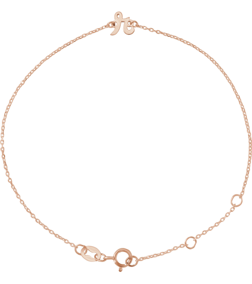 Brc957 Bracelet 14K Rose Initial R 6 12-7 12 In Polished Initial Bracelet