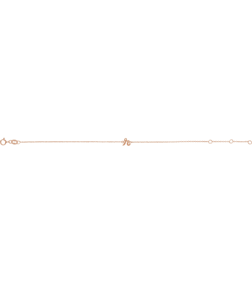 Brc957 Bracelet 14K Rose Initial R 6 12-7 12 In Polished Initial Bracelet