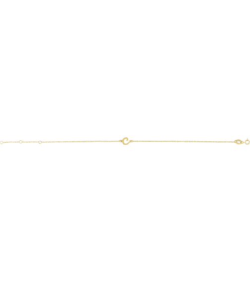 Brc957 Bracelet 14K Yellow Initial C 6 12-7 12 In Polished Initial Bracelet