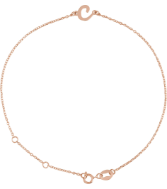 Brc957 Bracelet 14K Rose Initial C 6 12-7 12 In Polished Initial Bracelet
