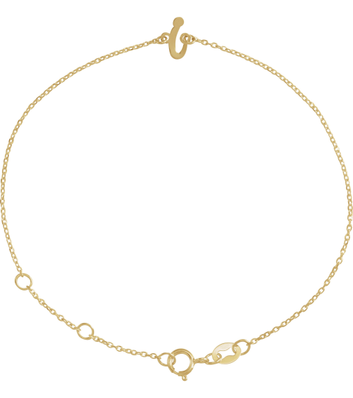 Brc957 Bracelet 14K Yellow Initial I 6 12-7 12 In Polished Initial Bracelet