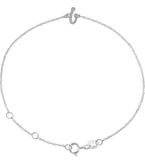 Brc957 Bracelet Sterling Silver Initial I 6 12-7 12 In Polished Initial Bracelet