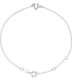Brc957 Bracelet Platinum Initial V 6 12-7 12 In Polished Initial Bracelet