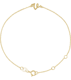 Brc957 Bracelet 14K Yellow Initial V 6 12-7 12 In Polished Initial Bracelet
