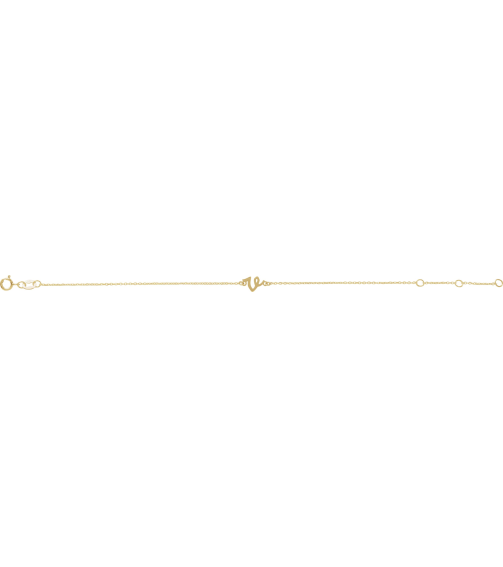 Brc957 Bracelet 14K Yellow Initial V 6 12-7 12 In Polished Initial Bracelet