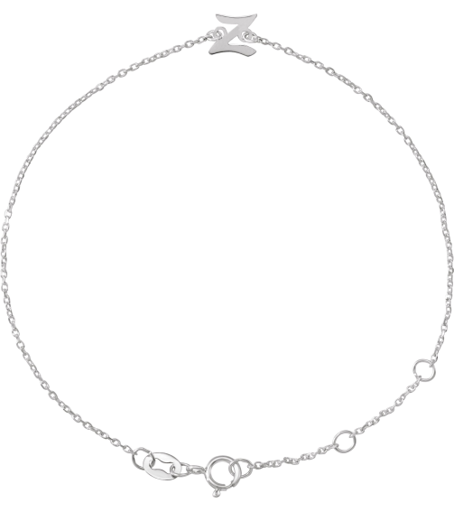 Brc957 Bracelet Sterling Silver Initial Z 6 12-7 12 In Polished Initial Bracelet