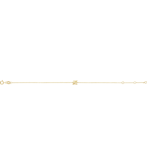 Brc957 Bracelet 14K Yellow Initial Z 6 12-7 12 In Polished Initial Bracelet