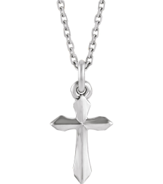 R41293 Necklace Sterling Silver 10 X 6 Mm 18 In Polished Cross Necklace