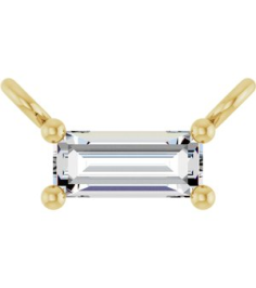 87521 Necklace Center Set 14K Yellow Straight Baguette Lab-Grown Diamond 4.5 X 2Mm 18 Ct Vs, Gh Polished 18 Ct Lab Grown Diamond 4-Prong Necklace Center