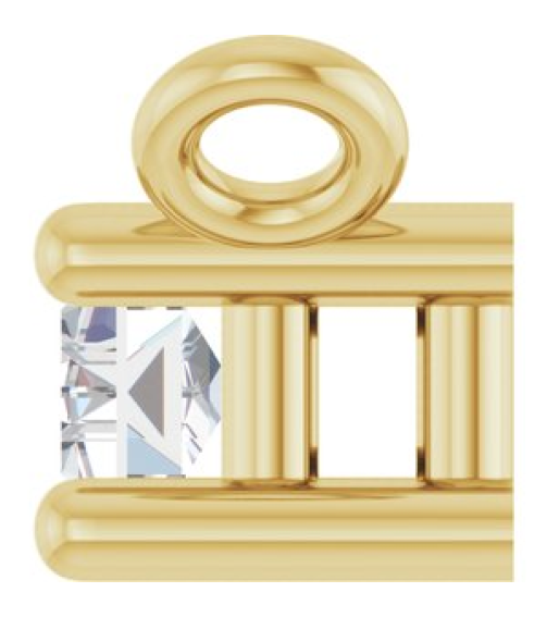 87521 Necklace Center Set 14K Yellow Straight Baguette Lab-Grown Diamond 4.5 X 2Mm 18 Ct Vs, Gh Polished 18 Ct Lab Grown Diamond 4-Prong Necklace Center