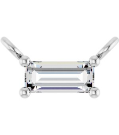 87521 Necklace Center Set 14K White Straight Baguette Lab-Grown Diamond 4.5 X 2Mm 18 Ct Vs, Gh Polished 18 Ct Lab Grown Diamond 4-Prong Necklace Center