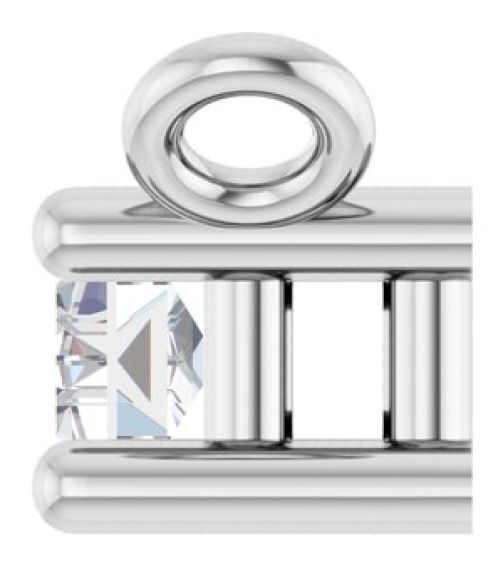 87521 Necklace Center Set 14K White Straight Baguette Lab-Grown Diamond 4.5 X 2Mm 18 Ct Vs, Gh Polished 18 Ct Lab Grown Diamond 4-Prong Necklace Center