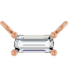 87521 Necklace Center Set 14K Rose Straight Baguette Lab-Grown Diamond 4.5 X 2Mm 18 Ct Vs, Gh Polished 18 Ct Lab Grown Diamond 4-Prong Necklace Center