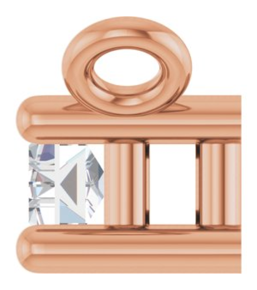 87521 Necklace Center Set 14K Rose Straight Baguette Lab-Grown Diamond 4.5 X 2Mm 18 Ct Vs, Gh Polished 18 Ct Lab Grown Diamond 4-Prong Necklace Center