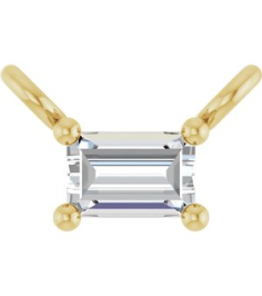 87521 Necklace Center Set 14K Yellow Straight Baguette Lab-Grown Diamond 3 X 2Mm 0.08 Ct Vs, Gh Polished .08 Ct Lab Grown Diamond 4-Prong Necklace Center