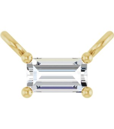 87521 Necklace Center Set 14K Yellow Straight Baguette Lab-Grown Diamond 3.5 X 2Mm 110 Ct Vs, Gh Polished 110 Ct Lab Grown Diamond 4-Prong Necklace Center