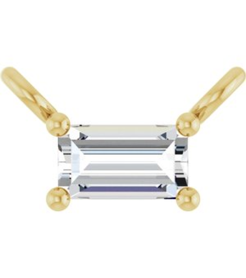 87521 Necklace Center Set 14K Yellow Straight Baguette Lab-Grown Diamond 3.5 X 2Mm 110 Ct Vs, Gh Polished 110 Ct Lab Grown Diamond 4-Prong Necklace Center