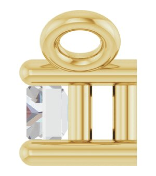 87521 Necklace Center Set 14K Yellow Straight Baguette Lab-Grown Diamond 3.5 X 2Mm 110 Ct Vs, Gh Polished 110 Ct Lab Grown Diamond 4-Prong Necklace Center