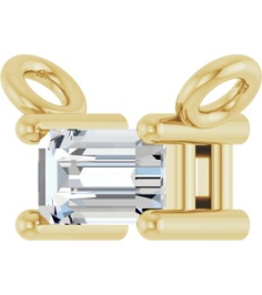 87521 Necklace Center Set 14K Yellow Straight Baguette Lab-Grown Diamond 3.5 X 2Mm 110 Ct Vs, Gh Polished 110 Ct Lab Grown Diamond 4-Prong Necklace Center