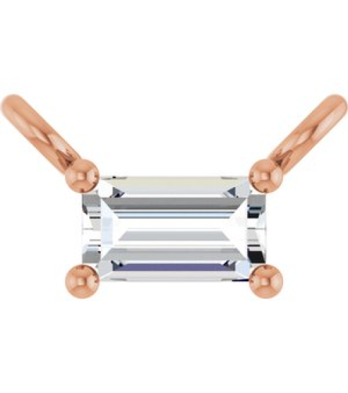 87521 Necklace Center Set 14K Rose Straight Baguette Lab-Grown Diamond 3.5 X 2Mm 110 Ct Vs, Gh Polished 110 Ct Lab Grown Diamond 4-Prong Necklace Center