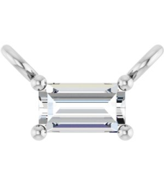 87521 Necklace Center Set 14K White Straight Baguette Lab-Grown Diamond 3.5 X 2Mm 110 Ct Vs, Gh Polished 110 Ct Lab Grown Diamond 4-Prong Necklace Center