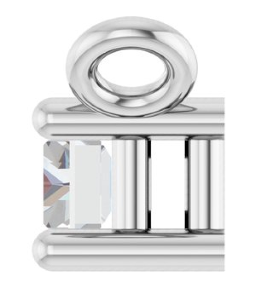 87521 Necklace Center Set 14K White Straight Baguette Lab-Grown Diamond 3.5 X 2Mm 110 Ct Vs, Gh Polished 110 Ct Lab Grown Diamond 4-Prong Necklace Center