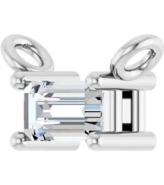 87521 Necklace Center Set 14K White Straight Baguette Lab-Grown Diamond 3.5 X 2Mm 110 Ct Vs, Gh Polished 110 Ct Lab Grown Diamond 4-Prong Necklace Center