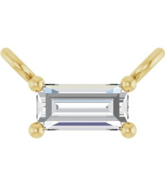 87521 Necklace Center Set 14K Yellow Straight Baguette Lab-Grown Diamond 4 X 2Mm 110 Ct Vs, Gh Polished 110 Ct Lab Grown Diamond 4-Prong Necklace Center