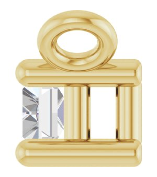 87521 Necklace Center Set 14K Yellow Straight Baguette Lab-Grown Diamond 4 X 2Mm 110 Ct Vs, Gh Polished 110 Ct Lab Grown Diamond 4-Prong Necklace Center