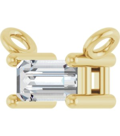 87521 Necklace Center Set 14K Yellow Straight Baguette Lab-Grown Diamond 4 X 2Mm 110 Ct Vs, Gh Polished 110 Ct Lab Grown Diamond 4-Prong Necklace Center
