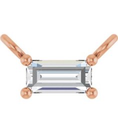 87521 Necklace Center Set 14K Rose Straight Baguette Lab-Grown Diamond 4 X 2Mm 110 Ct Vs, Gh Polished 110 Ct Lab Grown Diamond 4-Prong Necklace Center