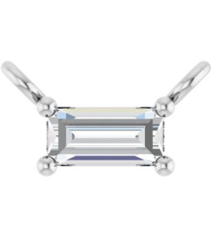 87521 Necklace Center Set Platinum Straight Baguette Lab-Grown Diamond 4 X 2Mm 110 Ct Vs, Gh Polished 110 Ct Lab Grown Diamond 4-Prong Necklace Center