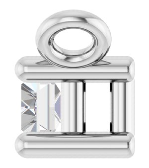 87521 Necklace Center Set 14K White Straight Baguette Lab-Grown Diamond 4 X 2Mm 110 Ct Vs, Gh Polished 110 Ct Lab Grown Diamond 4-Prong Necklace Center