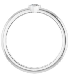 126121 Ring Set 14K White Natural Diamond Heart 2.7 X 3 Mm Polished 110 Ct Natural Diamond Stackable Ring
