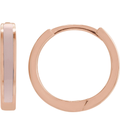 689146 Earring 14K Rose Pink Enamel 12.1 Mm 2 Mm Pair Hinged Polished Light Pink Beige Enamel Hoop Earrings