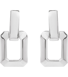 88643 Earring Platinum 13 X 10 Mm Pair Friction Backs Included Polished Geometric Drop Earrings