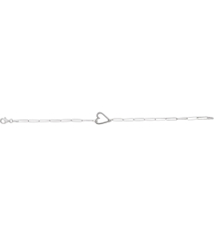 Brc962 Bracelet 14K White 14 X 11 Mm 7 In Polished Paperclip Chain Heart Bracelet