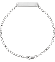 Brc936 Bracelet 14K White 23.6 X 5 Mm 7 In Polished Engravable Bar Bracelet
